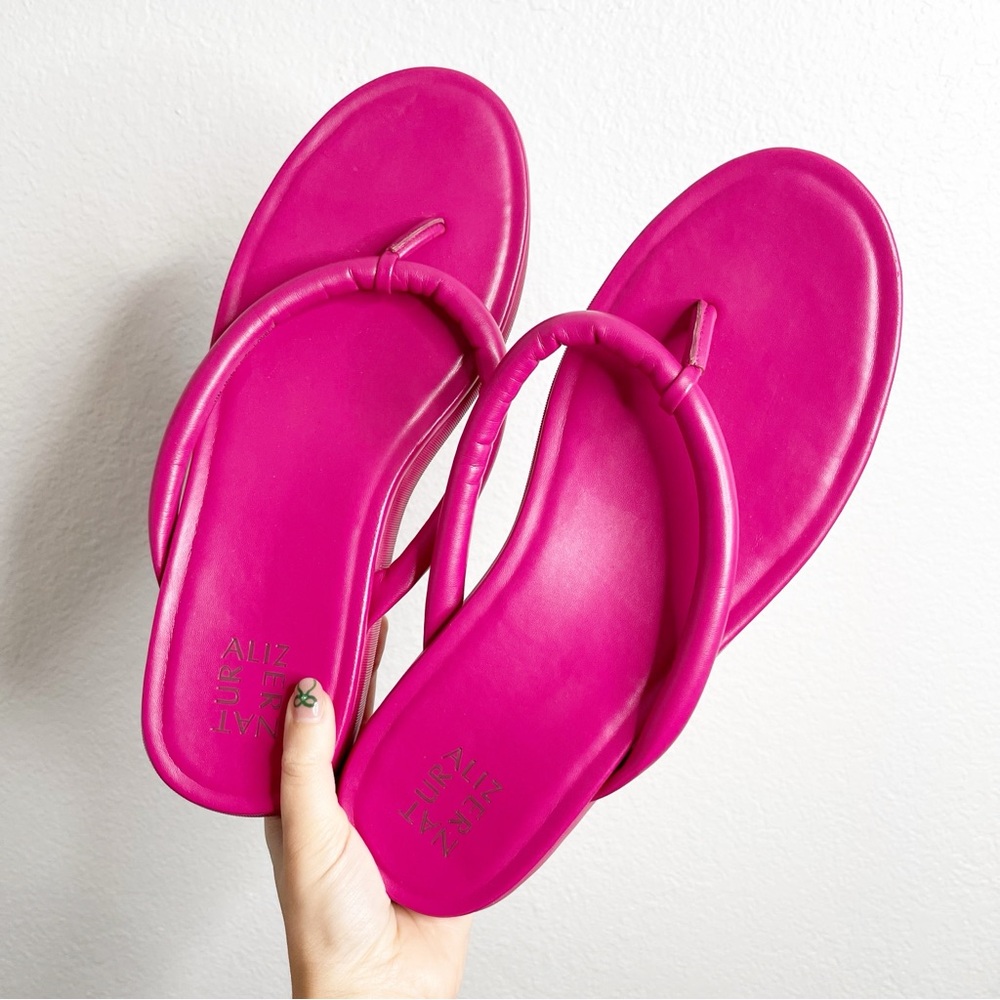 Naturalizer‎ Flip Flops Sandals Pink Chunky Puffy Slip On Size 11